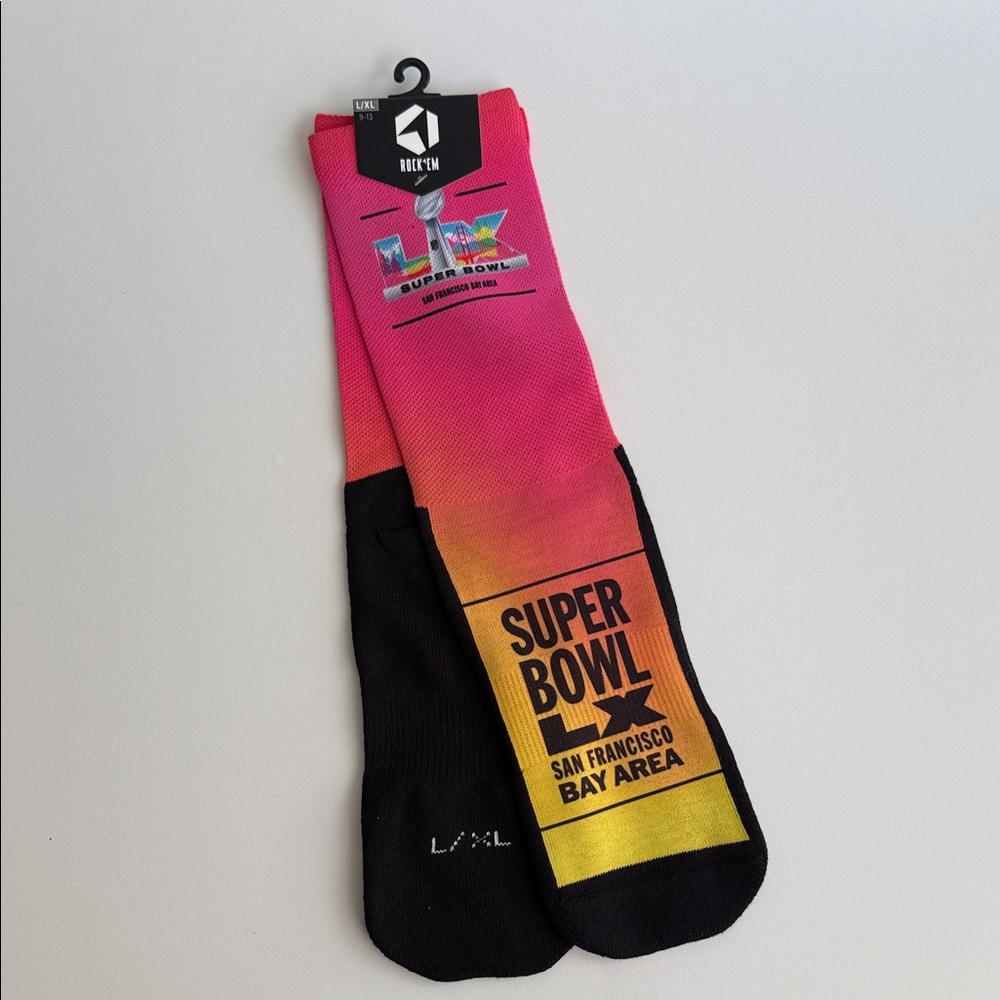 NFL Super Bowl Bay Area Socks - Pink, Black, and Yellow